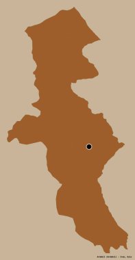 İran 'ın Ardebil eyaleti, başkenti katı renk arkaplanı ile izole edilmiştir. Desenli dokuların bileşimi. 3B görüntüleme