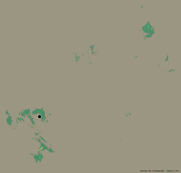 Form Kepulauan Riau Provinsen Indonesien Med Sin Huvudstad Isolerad Solid — Stockfoto