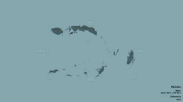 Área Maluku Província Indonésia Isolada Fundo Sólido Uma Caixa Delimitadora — Fotografia de Stock
