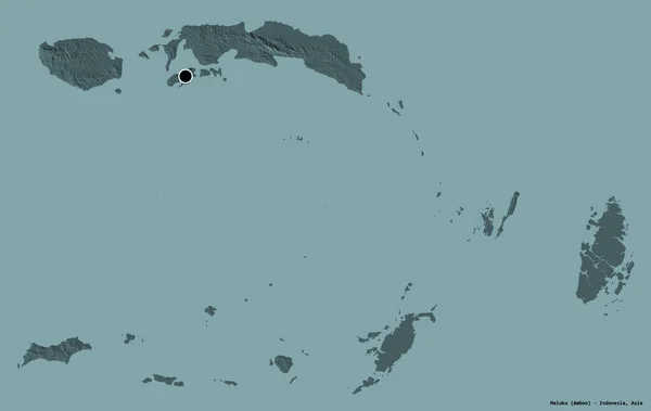 Forma Delle Maluku Provincia Dell Indonesia Con Sua Capitale Isolata — Foto Stock