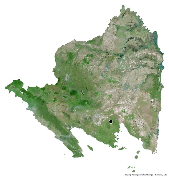 印度尼西亚兰榜的形状 其首都被白色背景隔离 卫星图像 3D渲染 — 图库照片