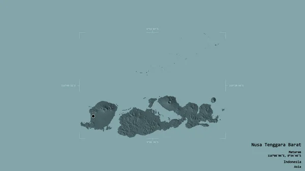 Gebiet Von Nusa Tenggara Barat Provinz Indonesien Isoliert Auf Einem — Stockfoto