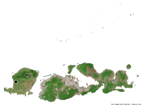 Forma Nusa Tenggara Barat Provincia Indonesia Con Capital Aislada Sobre — Foto de Stock