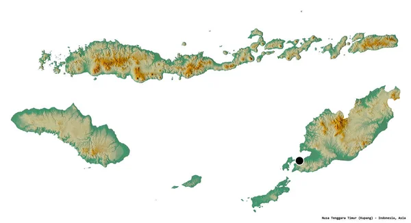 Tvar Nusa Tenggara Timur Provincie Indonésie Hlavním Městem Izolovaným Bílém — Stock fotografie