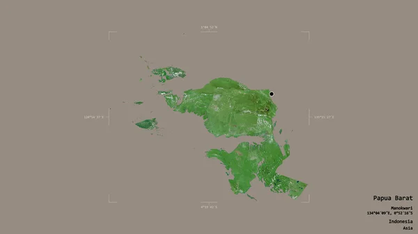 Zona Papua Barat Provincia Indonesia Aislada Sobre Fondo Sólido Una —  Fotos de Stock