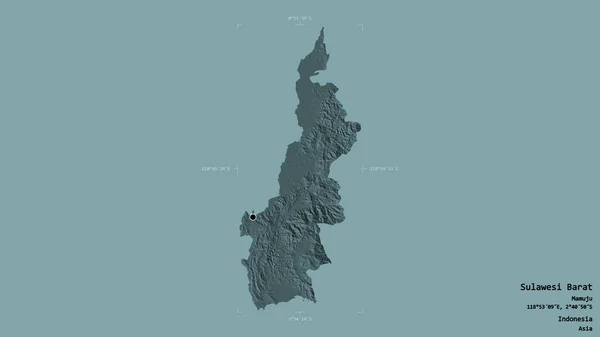 Zona Sulawesi Barat Provincia Indonesia Aislada Sobre Fondo Sólido Una — Foto de Stock