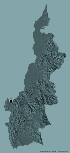 Σχήμα Του Sulawesi Barat Επαρχία Της Ινδονησίας Κεφάλαιό Του Απομονώνονται — Φωτογραφία Αρχείου