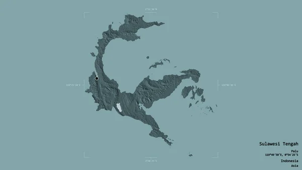 Området Sulawesi Tengah Provinsen Indonesien Isolerad Solid Bakgrund Georefererad Avgränsande — Stockfoto