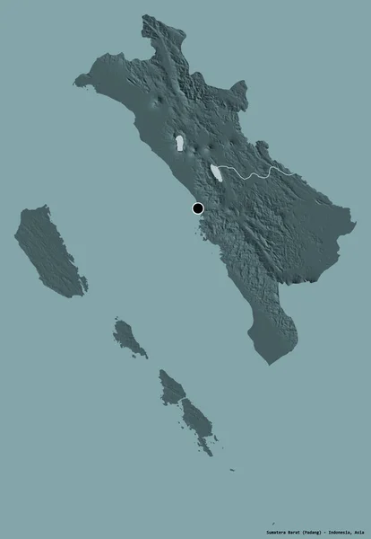 Tvar Sumatera Barat Provincie Indonésie Jeho Hlavním Městem Izolované Pevném — Stock fotografie