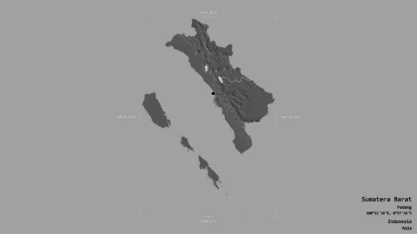 Området Sumatera Barat Provinsen Indonesien Isolerad Solid Bakgrund Georefererad Avgränsningsbox — Stockfoto