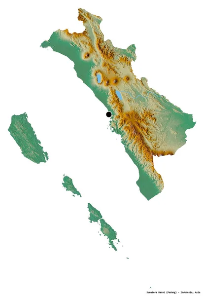 Forme Sumatera Barat Province Indonésie Avec Capitale Isolée Sur Fond — Photo