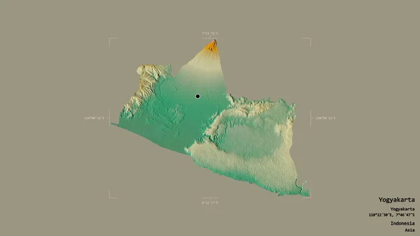 Zona Yogyakarta Región Especial Indonesia Aislada Sobre Fondo Sólido Una —  Fotos de Stock