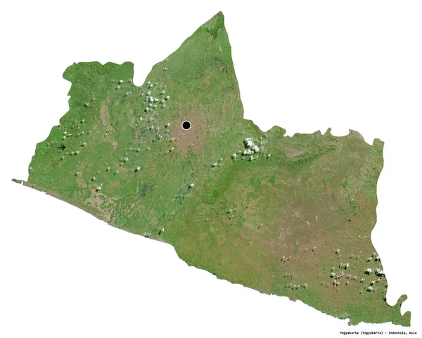 Forme Yogyakarta Région Spéciale Indonésie Avec Capitale Isolée Sur Fond — Photo