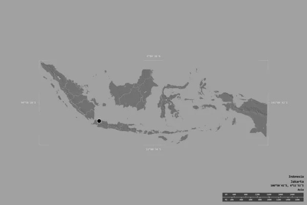 Endonezya Bölgesi Katı Bir Arka Planda Izole Edilmiş Bir Sınır — Stok fotoğraf