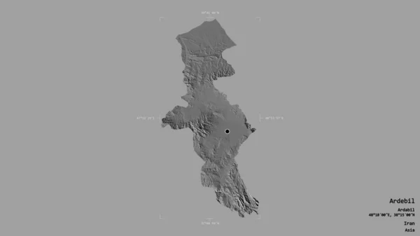 Zona Ardebil Provincia Irán Aislada Sobre Fondo Sólido Una Caja — Foto de Stock