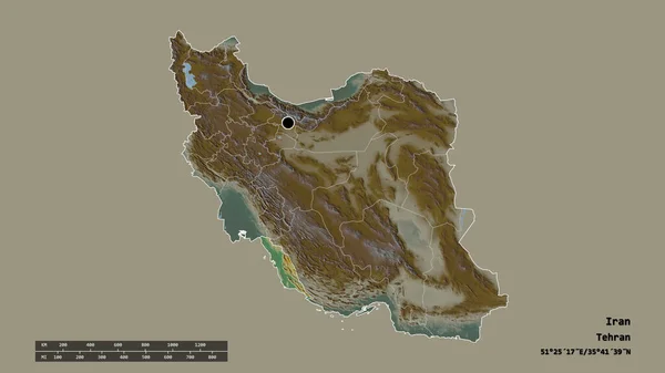 Forma Desnaturalizada Irán Con Capital División Regional Principal Zona Separada —  Fotos de Stock