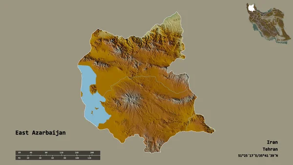 Forma Azarbaijan Oriental Provincia Irán Con Capital Aislada Sobre Fondo —  Fotos de Stock