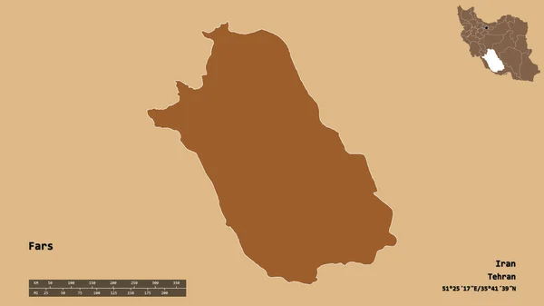 Forma Fars Provincia Dell Iran Con Sua Capitale Isolata Uno — Foto Stock