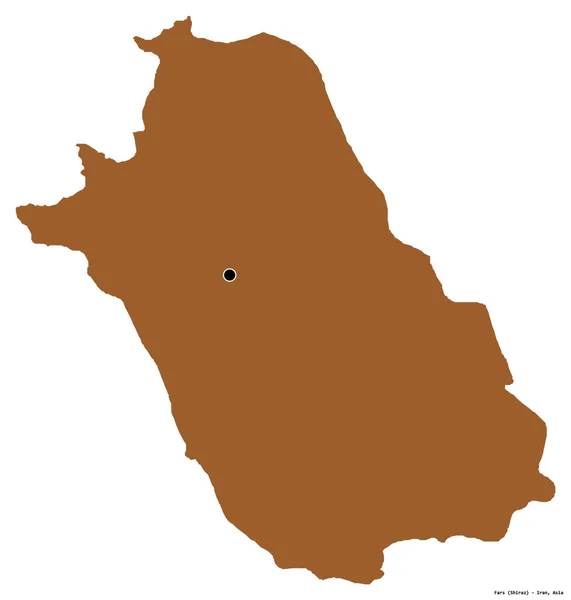 イランの州ファーの形状は その首都は白い背景に隔離されています パターン化されたテクスチャの構成 3Dレンダリング — ストック写真