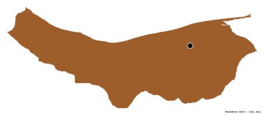 Beyaz arka planda başkenti izole edilmiş Mazandaran, İran eyaleti. Desenli dokuların bileşimi. 3B görüntüleme