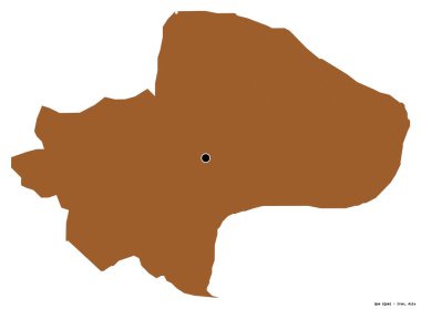 Beyaz arka planda başkenti izole edilmiş, İran eyaleti Qom 'un şekli. Desenli dokuların bileşimi. 3B görüntüleme