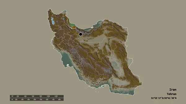 Forma Desnaturalizada Irán Con Capital División Regional Principal Área Separada — Foto de Stock