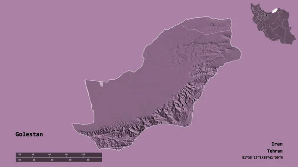 Форма Голестана Провинции Иран Столицей Изолированной Прочном Фоне Дистанционный Масштаб — стоковое фото