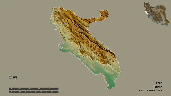 Forma Ilam Provincia Irán Con Capital Aislada Sobre Fondo Sólido — Foto de Stock