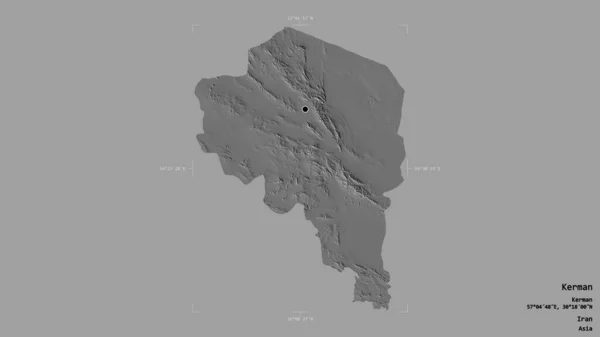 伊朗克尔曼省的一个地区 在一个地理参照框的坚实背景下被隔离 Bilevel高程图 3D渲染 — 图库照片