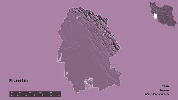 Forma Juzestán Provincia Irán Con Capital Aislada Sobre Fondo Sólido — Foto de Stock