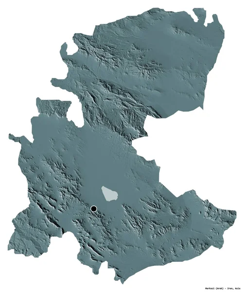Forma Markazi Provincia Irán Con Capital Aislada Sobre Fondo Blanco — Foto de Stock
