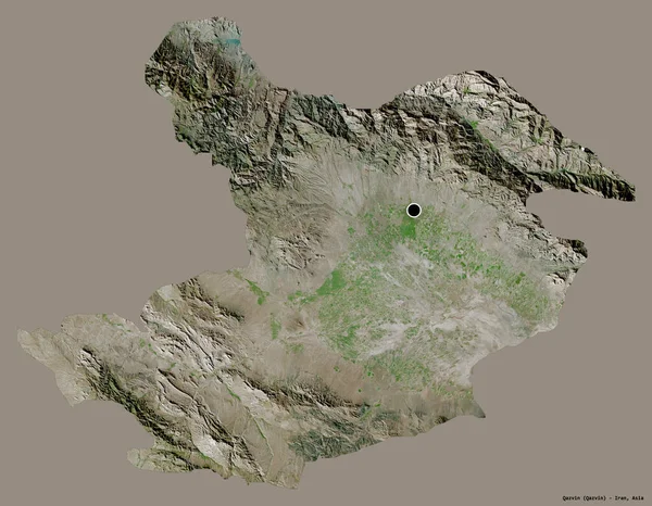 Forma Qazvin Provincia Dell Iran Con Sua Capitale Isolata Uno — Foto Stock