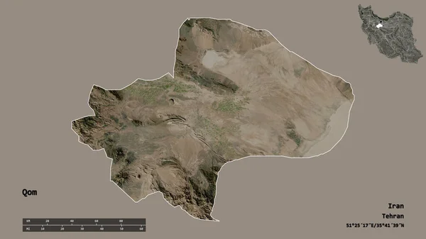 Форма Кума Провинции Иран Столицей Изолированной Прочном Фоне Дистанционный Масштаб — стоковое фото