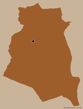 İran 'ın güney Horasan eyaleti, başkenti katı renk arkaplanı ile izole edilmiştir. Desenli dokuların bileşimi. 3B görüntüleme