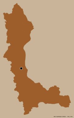 İran 'ın başkenti Batı Azarbaycan' ın katı renk arkaplanı ile izole edilmiş şeklidir. Desenli dokuların bileşimi. 3B görüntüleme