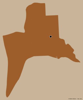 Irak 'ın El-Basrah eyaleti, başkenti katı bir renk arkaplanı ile izole edilmiştir. Desenli dokuların bileşimi. 3B görüntüleme