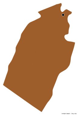 Irak 'ın başkenti An-Najaf' ın beyaz arka planda izole edilmiş hali. Desenli dokuların bileşimi. 3B görüntüleme