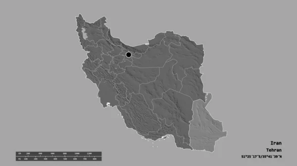 Başkenti Ana Bölgesel Bölünmesi Ayrılmış Sistan Baluchestan Bölgesi Ile Ran — Stok fotoğraf