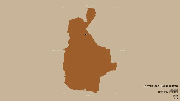 Територія Систану Белушестана Провінції Іран Ізольована Твердому Тлі Геодезичному Обмежувальному — стокове фото