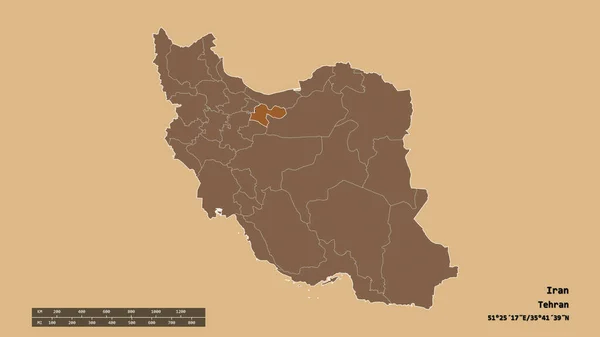 Afgebroken Vorm Van Iran Met Als Hoofdstad Belangrijkste Regionale Divisie — Stockfoto