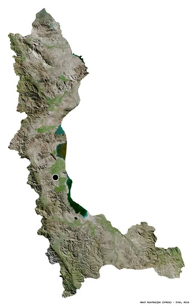 伊朗西阿扎里安的形状 其首都被白色背景隔离 卫星图像 3D渲染 — 图库照片