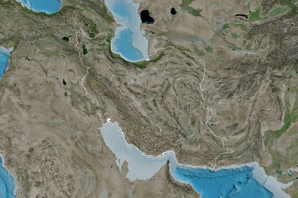 Uitgebreid Gebied Van Geschetst Iran Satellietbeelden Weergave — Stockfoto