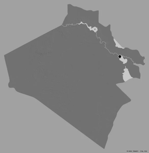 Gestalt Von Anbar Provinz Des Irak Mit Seiner Hauptstadt Isoliert — Stockfoto