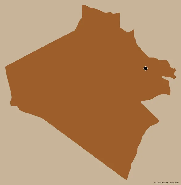 Form Anbar Provinsen Irak Med Dess Huvudstad Isolerad Solid Färg — Stockfoto