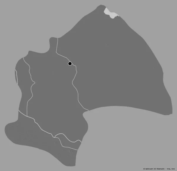 Forma Qadisiyah Provincia Dell Iraq Con Sua Capitale Isolata Uno — Foto Stock