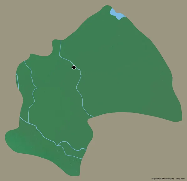 Forma Qadisiyah Provincia Dell Iraq Con Sua Capitale Isolata Uno — Foto Stock