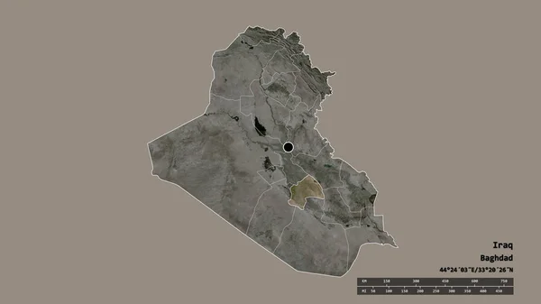 Zdesperowany Kształt Iraku Stolicą Główną Dywizją Regionalną Oddzielonym Obszarem Kaidy — Zdjęcie stockowe
