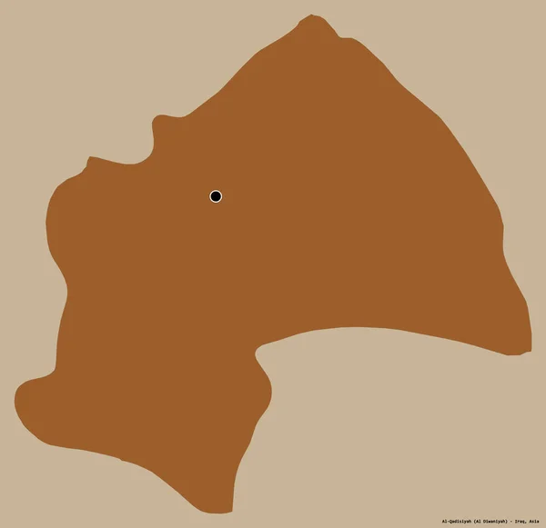 Form Qadisiyah Provinsen Irak Med Dess Huvudstad Isolerad Solid Färg — Stockfoto