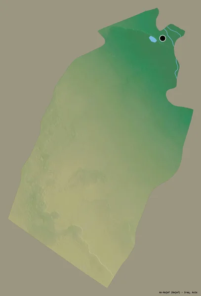 Form Najaf Provinsen Irak Med Dess Huvudstad Isolerad Solid Färg — Stockfoto