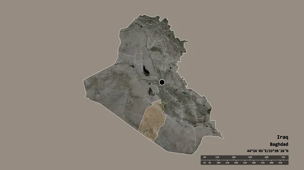 Başkenti Ana Bölgesel Bölümü Ayrılmış Najaf Bölgesi Ile Irak Dejenere — Stok fotoğraf